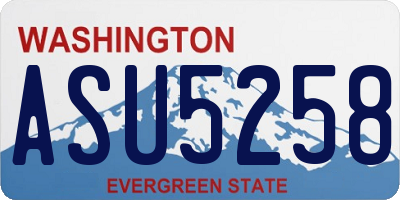 WA license plate ASU5258