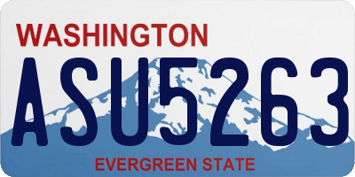 WA license plate ASU5263