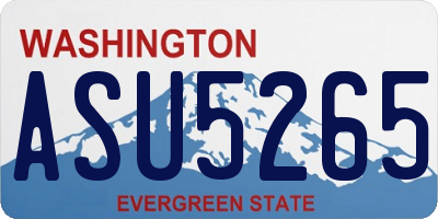 WA license plate ASU5265