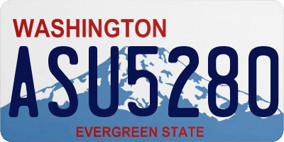 WA license plate ASU5280