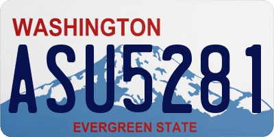 WA license plate ASU5281