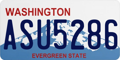 WA license plate ASU5286