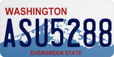 WA license plate ASU5288