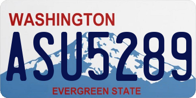 WA license plate ASU5289