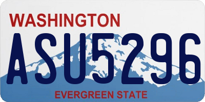 WA license plate ASU5296