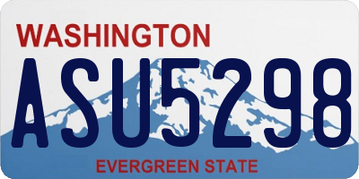 WA license plate ASU5298