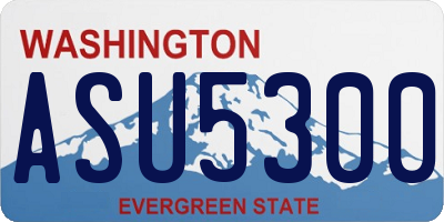 WA license plate ASU5300