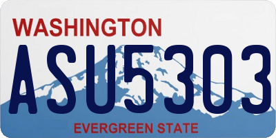 WA license plate ASU5303