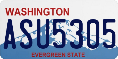 WA license plate ASU5305