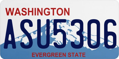 WA license plate ASU5306