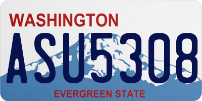 WA license plate ASU5308