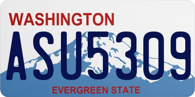 WA license plate ASU5309