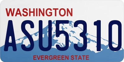 WA license plate ASU5310