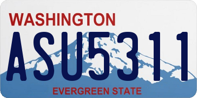 WA license plate ASU5311