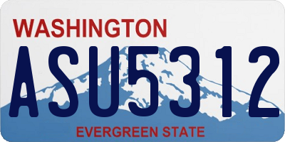 WA license plate ASU5312