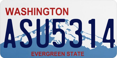 WA license plate ASU5314