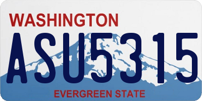 WA license plate ASU5315