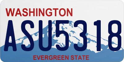 WA license plate ASU5318
