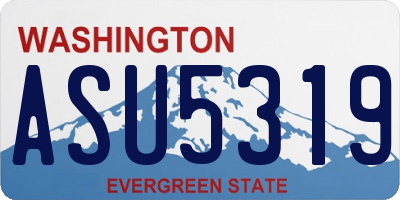 WA license plate ASU5319