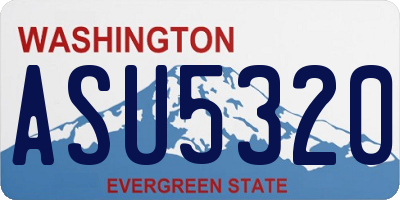 WA license plate ASU5320