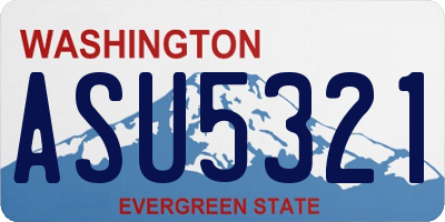 WA license plate ASU5321