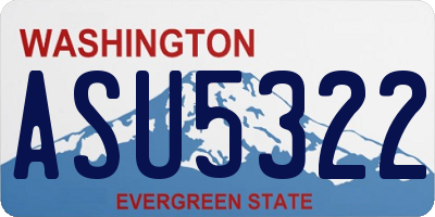 WA license plate ASU5322