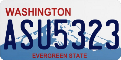 WA license plate ASU5323