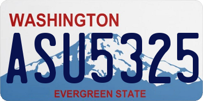 WA license plate ASU5325