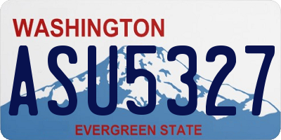 WA license plate ASU5327