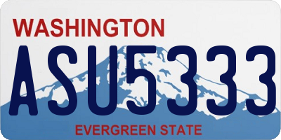 WA license plate ASU5333