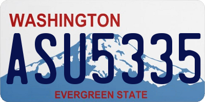WA license plate ASU5335
