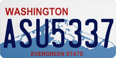 WA license plate ASU5337