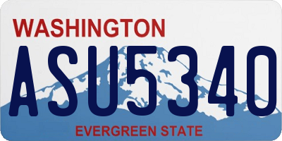 WA license plate ASU5340