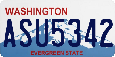 WA license plate ASU5342