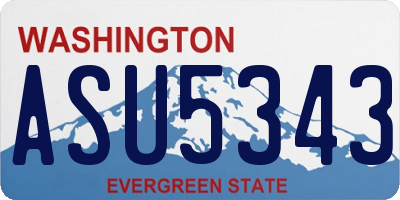 WA license plate ASU5343