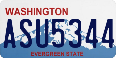 WA license plate ASU5344