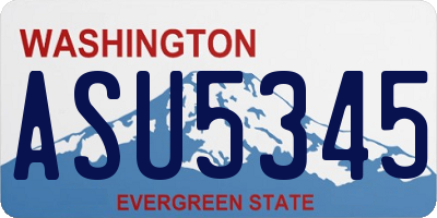 WA license plate ASU5345