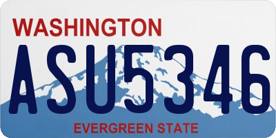WA license plate ASU5346