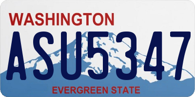 WA license plate ASU5347