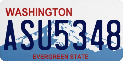 WA license plate ASU5348