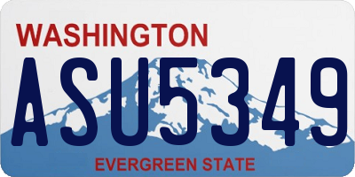 WA license plate ASU5349