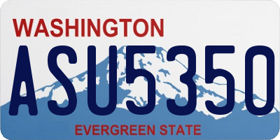 WA license plate ASU5350