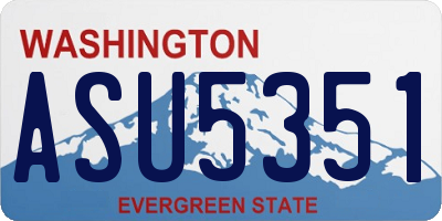 WA license plate ASU5351