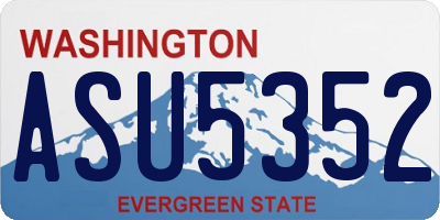 WA license plate ASU5352
