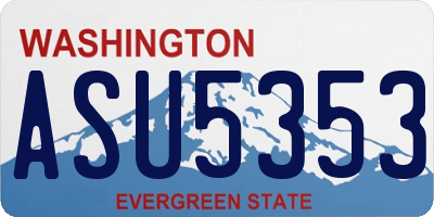 WA license plate ASU5353