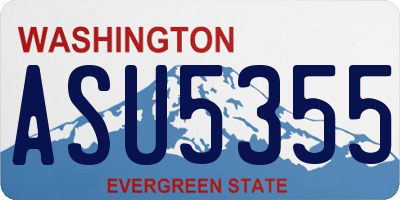 WA license plate ASU5355