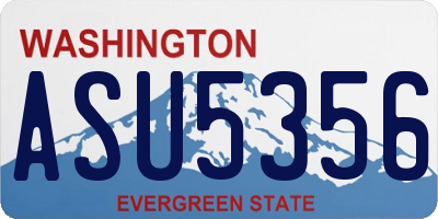 WA license plate ASU5356