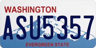 WA license plate ASU5357
