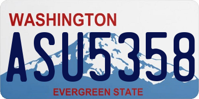WA license plate ASU5358