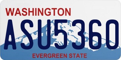 WA license plate ASU5360